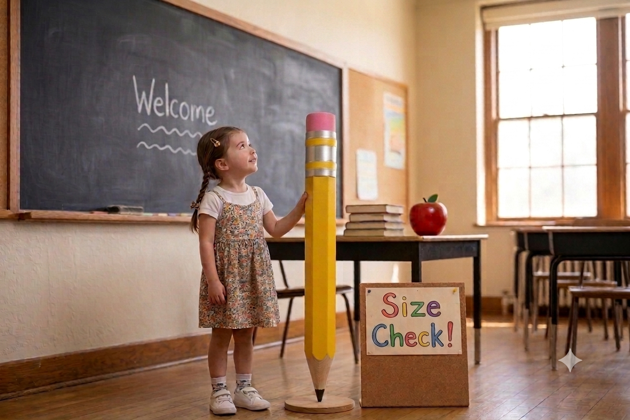 Full 36 inch personalized giant wooden pencil shown at classroom scale